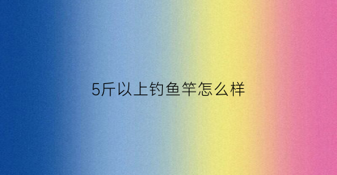 5斤以上钓鱼竿怎么样