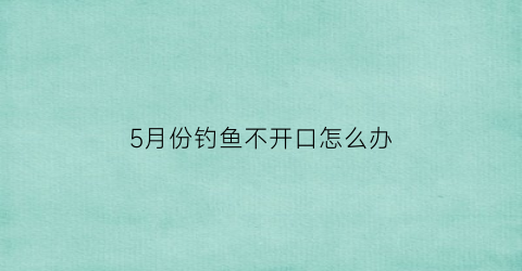 5月份钓鱼不开口怎么办(5月份钓鱼没口)