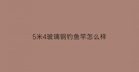 “5米4玻璃钢钓鱼竿怎么样(53米玻璃钢钓鱼船配多大发动机)