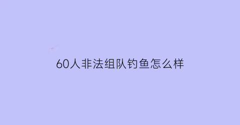 “60人非法组队钓鱼怎么样(60人非法组队钓鱼怎么样判刑)