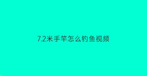 “72米手竿怎么钓鱼视频(72米手竿怎么钓鱼视频讲解)