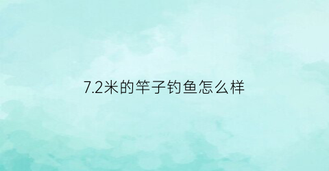 “72米的竿子钓鱼怎么样(72米的竿子钓鱼怎么样啊)