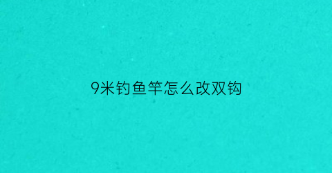 9米钓鱼竿怎么改双钩(9米钓鱼竿怎么改双钩视频)