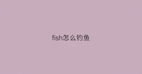 fish怎么钓鱼