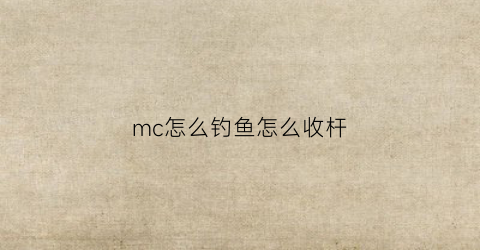 mc怎么钓鱼怎么收杆(mc钓鱼怎么收杆手游)