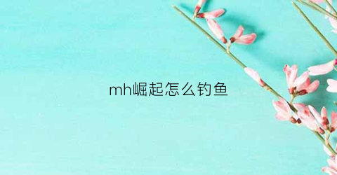 “mh崛起怎么钓鱼(怪物猎人崛起钓鱼点在哪)