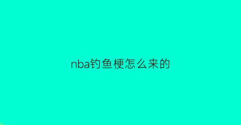 nba钓鱼梗怎么来的(nba钓鱼)