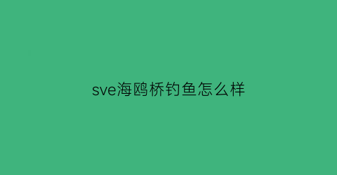 “sve海鸥桥钓鱼怎么样(海鸥岛钓海鱼)