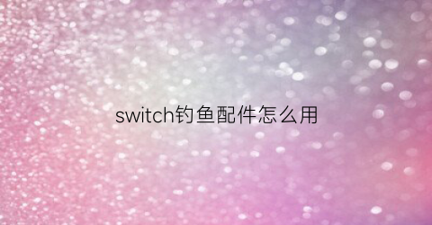 switch钓鱼配件怎么用(switch钓鱼)