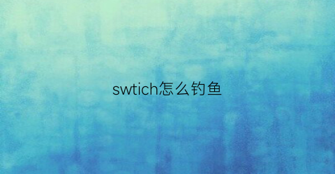 swtich怎么钓鱼