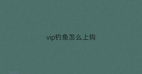 “vip钓鱼怎么上钩(钓鱼会员卡图片)