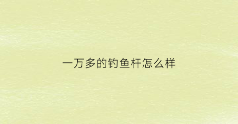 “一万多的钓鱼杆怎么样(一万元的鱼竿)