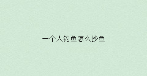 一个人钓鱼怎么抄鱼(钓大鱼一个人怎么用抄网)