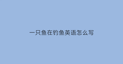 一只鱼在钓鱼英语怎么写(一只渔夫在钓鱼他在干什么)