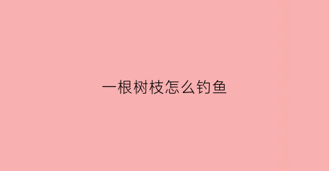 一根树枝怎么钓鱼