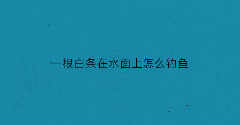 一根白条在水面上怎么钓鱼(白条浮水面上鱼会开口吗)