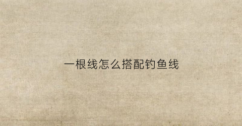 一根线怎么搭配钓鱼线(一根线怎么搭配钓鱼线视频)