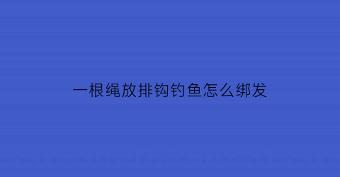 一根绳放排钩钓鱼怎么绑发(如何绑排钩)