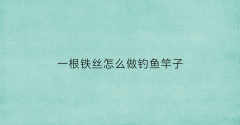 一根铁丝怎么做钓鱼竿子(铁丝自制鱼竿支架图解)