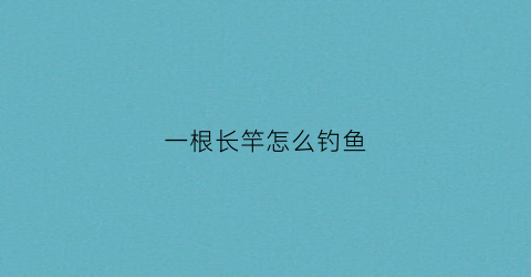 一根长竿怎么钓鱼