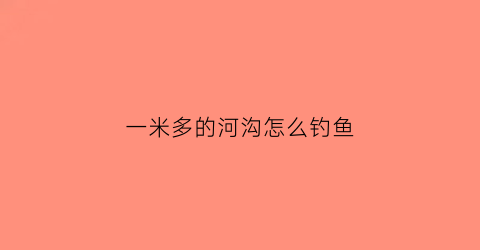 “一米多的河沟怎么钓鱼(一米多的河沟怎么钓鱼最好)