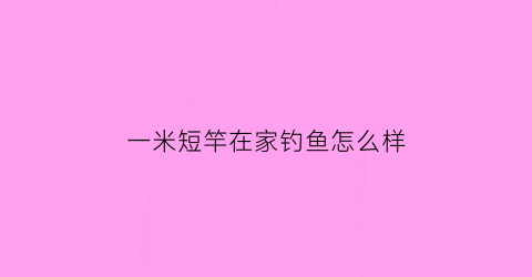 一米短竿在家钓鱼怎么样(一米短竿在家钓鱼怎么样啊)