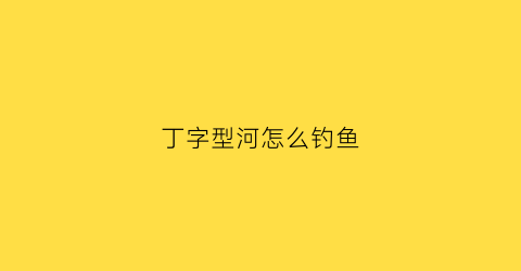 丁字型河怎么钓鱼(丁字野河怎么选钓位)