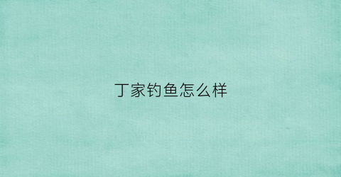 丁家钓鱼怎么样(丁家塘垂钓中心怎么收费)