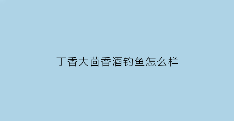 “丁香大茴香酒钓鱼怎么样(丁香酒钓鱼效果)