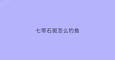 七带石斑怎么钓鱼(七带石斑鱼价格)