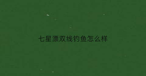 七星漂双线钓鱼怎么样(七星漂双钩钓鱼的方法)