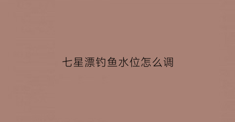 七星漂钓鱼水位怎么调(七星漂钓鱼水位怎么调整)