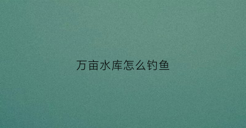 万亩水库怎么钓鱼(万亩水库怎么钓鱼视频)