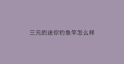 三元的迷你钓鱼竿怎么样(三元的迷你钓鱼竿怎么样好用吗)