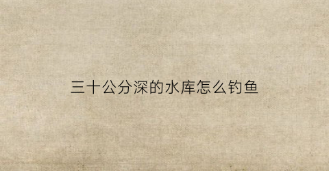 三十公分深的水库怎么钓鱼(三十公分水深怎么钓鲫鱼)