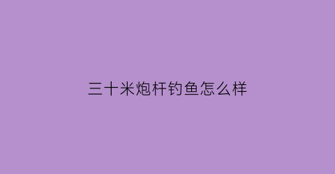 三十米炮杆钓鱼怎么样(32米的大炮钓鱼竿)
