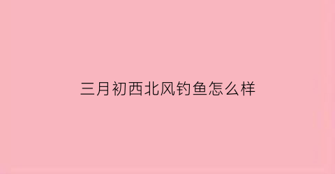 三月初西北风钓鱼怎么样(北方三月初钓鱼技巧)