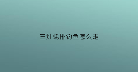 三灶蚝排钓鱼怎么走