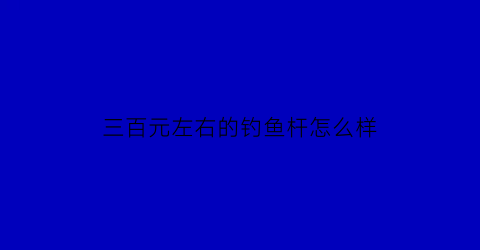 三百元左右的钓鱼杆怎么样