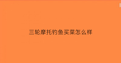三轮摩托钓鱼买菜怎么样(三轮摩托车找货源)