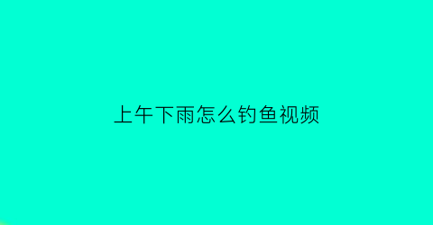 上午下雨怎么钓鱼视频(下雨天早上几点钓鱼好)