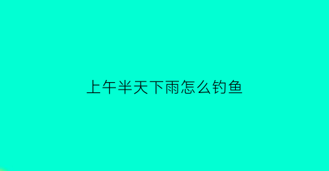 上午半天下雨怎么钓鱼(春天上午下雨下午停了能钓鱼吗)