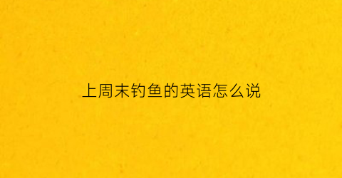 上周末钓鱼的英语怎么说(上周末钓鱼的英语怎么说怎么写)