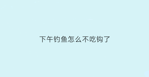 “下午钓鱼怎么不吃钩了(下午钓鱼为什么不吃钩)