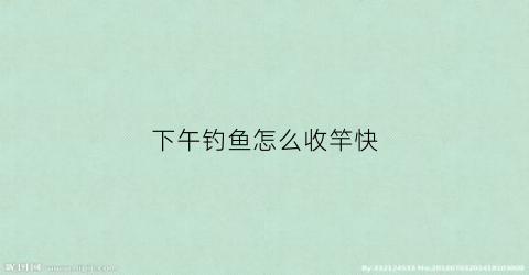 下午钓鱼怎么收竿快(下午钓鱼需要注意什么)