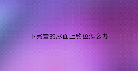 下完雪的冰面上钓鱼怎么办(下雪后结冰)