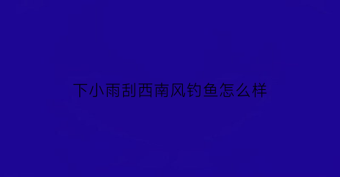 下小雨刮西南风钓鱼怎么样(春季刮西南风钓鱼鱼口好吗)