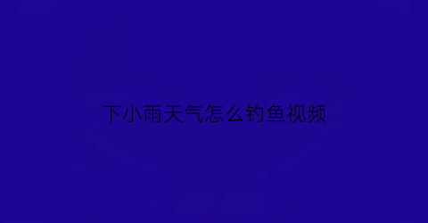 下小雨天气怎么钓鱼视频