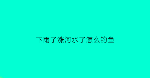 下雨了涨河水了怎么钓鱼