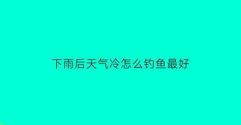 下雨后天气冷怎么钓鱼最好(下完雨天气凉鱼好钓吗)